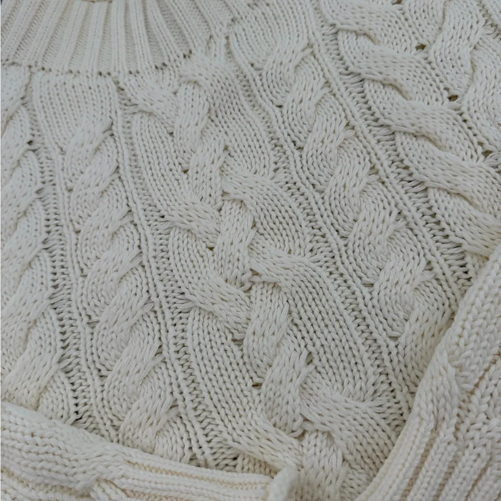 J. Crew Cream Cable Knit Rollneck sweater